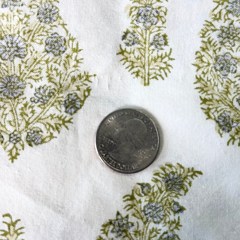 Pottery Barn 18x18 Cotton Pillow Cover White Green Blue Paisley Block Print Boho - Picture 6 of 8